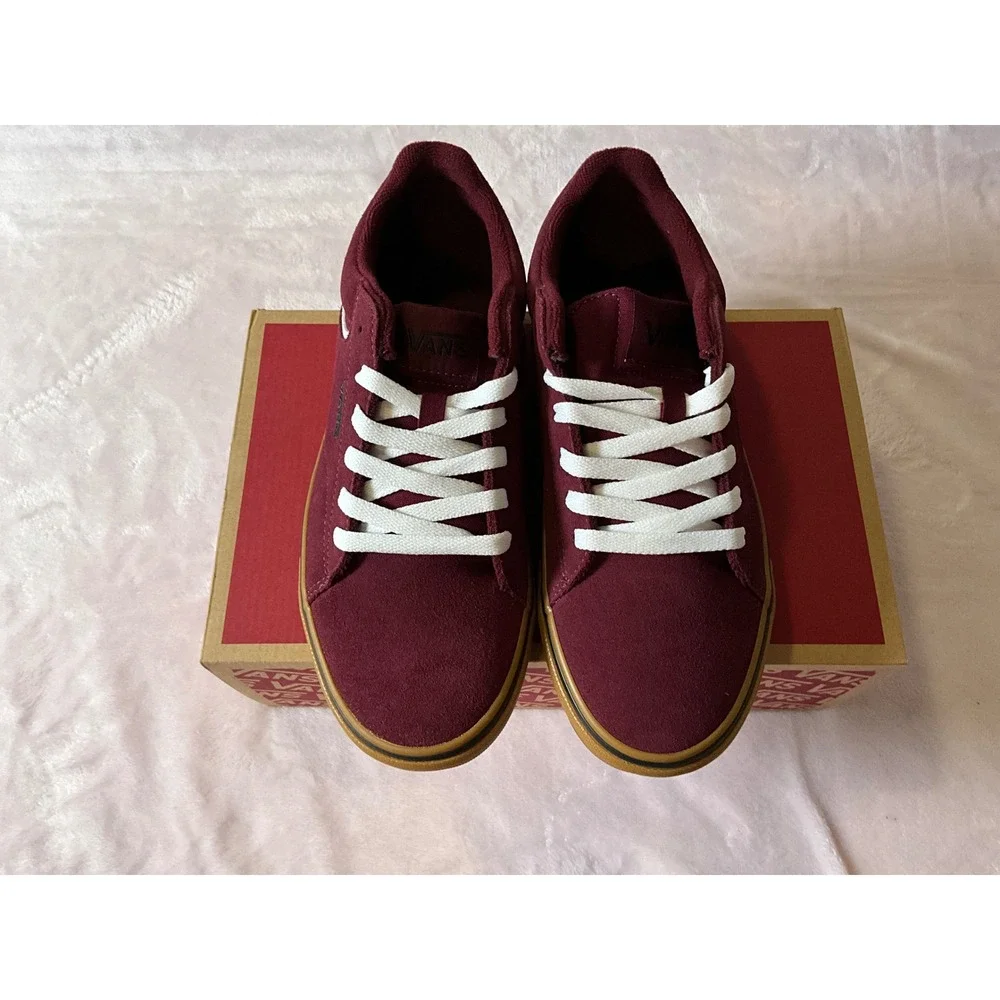 Vans Seldan Suede Gum Port Royale Burgundy Mens Sneakers VN000CSS4QU Size 7.0